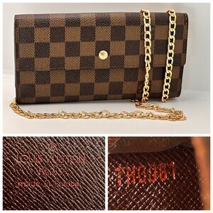 Authentic Louis Vuitton DE wallet crossbody shoulder bag excellent condition